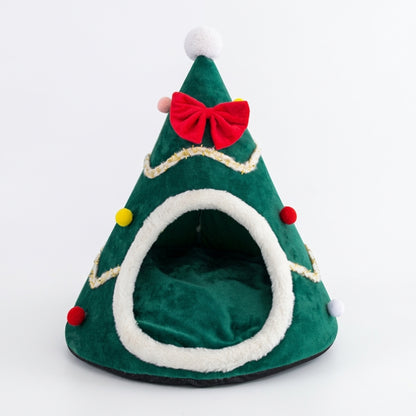HolidayHaven™ Cozy Christmas Pet Cave